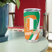 Custom Ivory Coast Football Tumbler Cup 2026 Allez Les Elephants Cute Mascot - Wonder Print Shop