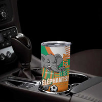 Custom Ivory Coast Football Tumbler Cup 2026 Allez Les Elephants Cute Mascot - Wonder Print Shop