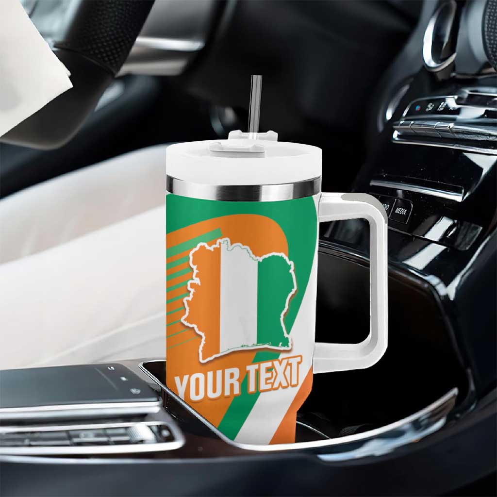 Custom Ivory Coast Football Tumbler With Handle 2026 Allez Les Elephants Cute Mascot - Wonder Print Shop