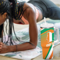 Custom Ivory Coast Football Tumbler With Handle 2026 Allez Les Elephants Cute Mascot - Wonder Print Shop