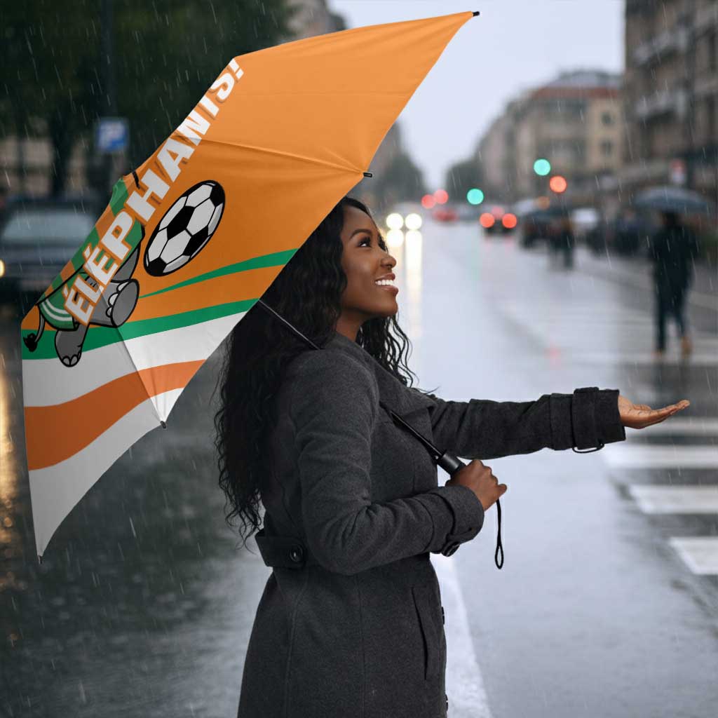 Ivory Coast Football Umbrella 2026 Allez Les Elephants Cute Mascot - Wonder Print Shop