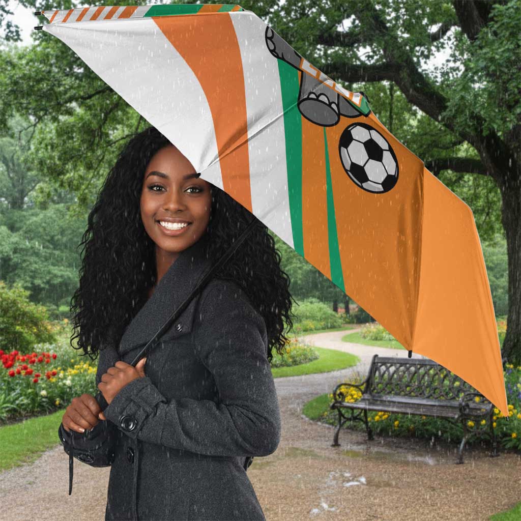 Ivory Coast Football Umbrella 2026 Allez Les Elephants Cute Mascot - Wonder Print Shop