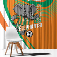 Ivory Coast Football Window Curtain 2026 Allez Les Elephants Cute Mascot - Wonder Print Shop