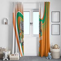 Ivory Coast Football Window Curtain 2026 Allez Les Elephants Cute Mascot - Wonder Print Shop