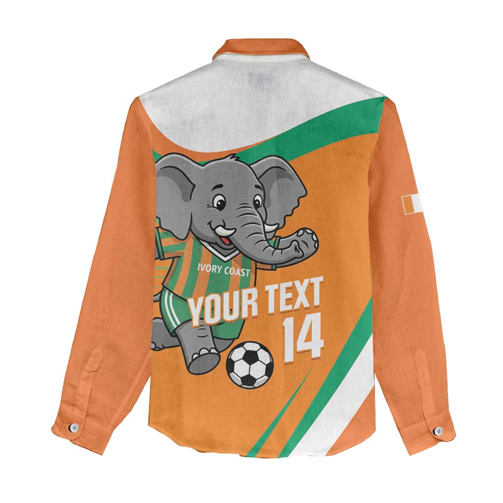 Custom Ivory Coast Football Women Casual Shirt 2026 Allez Les Elephants Cute Mascot - Wonder Print Shop