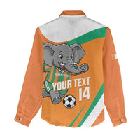 Custom Ivory Coast Football Women Casual Shirt 2026 Allez Les Elephants Cute Mascot - Wonder Print Shop