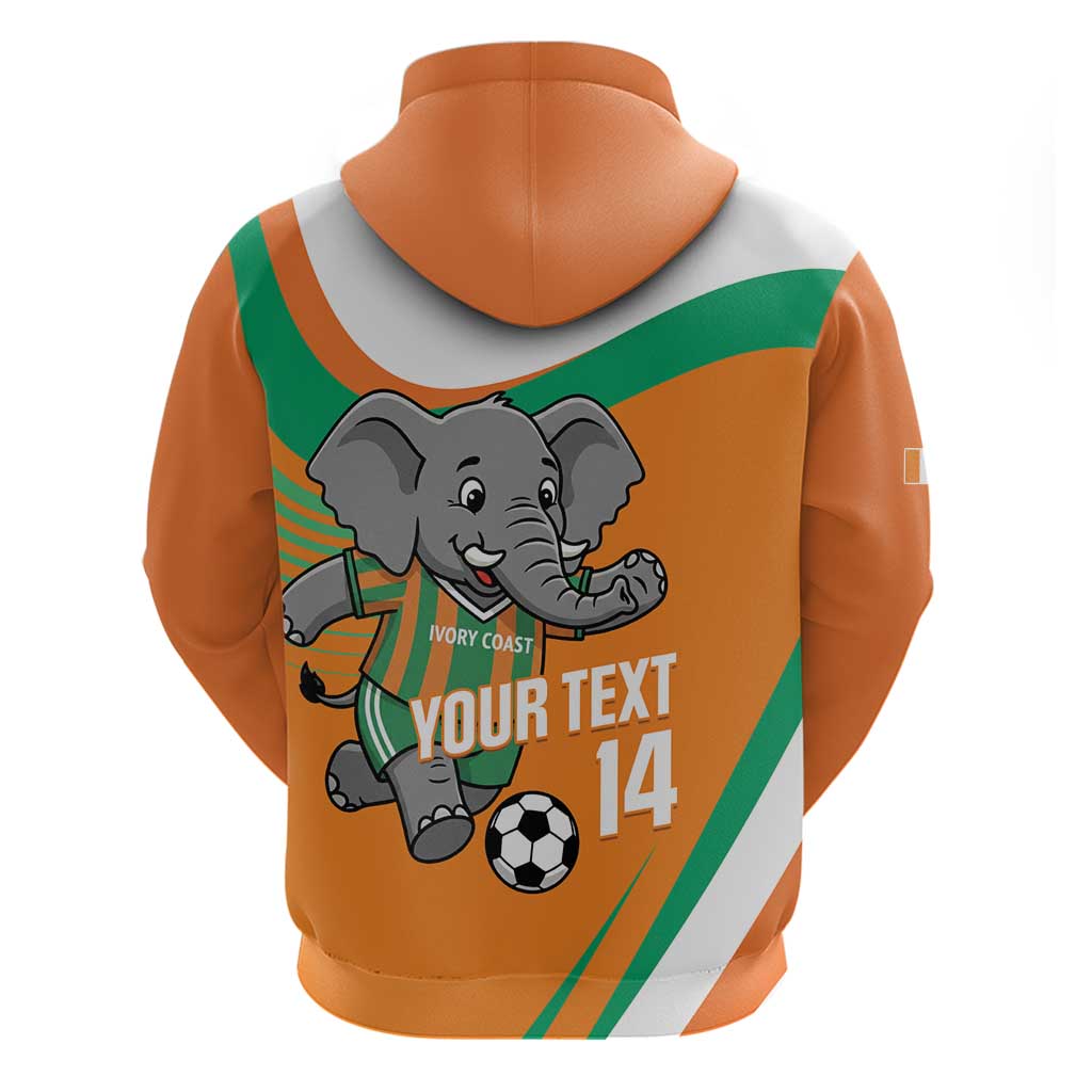 Custom Ivory Coast Football Zip Hoodie 2026 Allez Les Elephants Cute Mascot - Wonder Print Shop