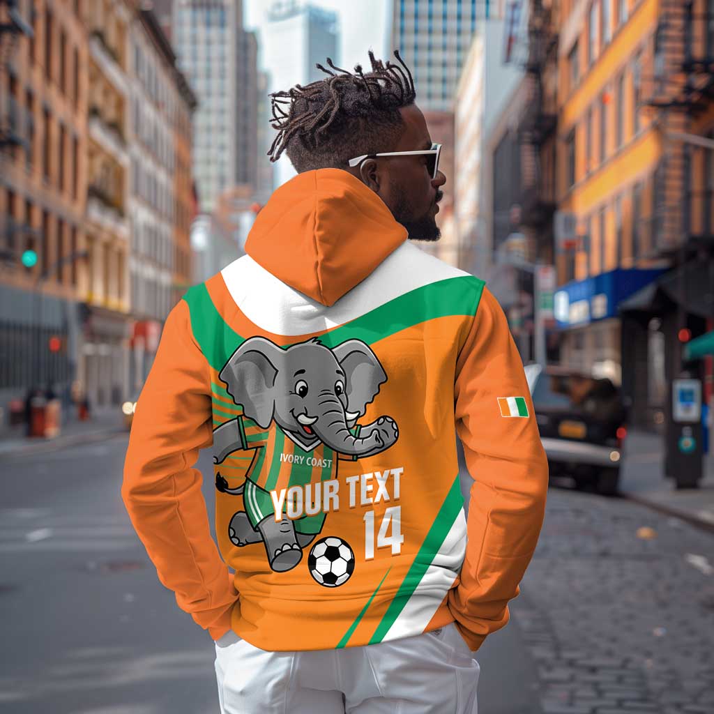 Custom Ivory Coast Football Zip Hoodie 2026 Allez Les Elephants Cute Mascot - Wonder Print Shop