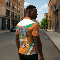 Custom Ivory Coast Football Zipper Polo Shirt 2026 Allez Les Elephants Cute Mascot - Wonder Print Shop
