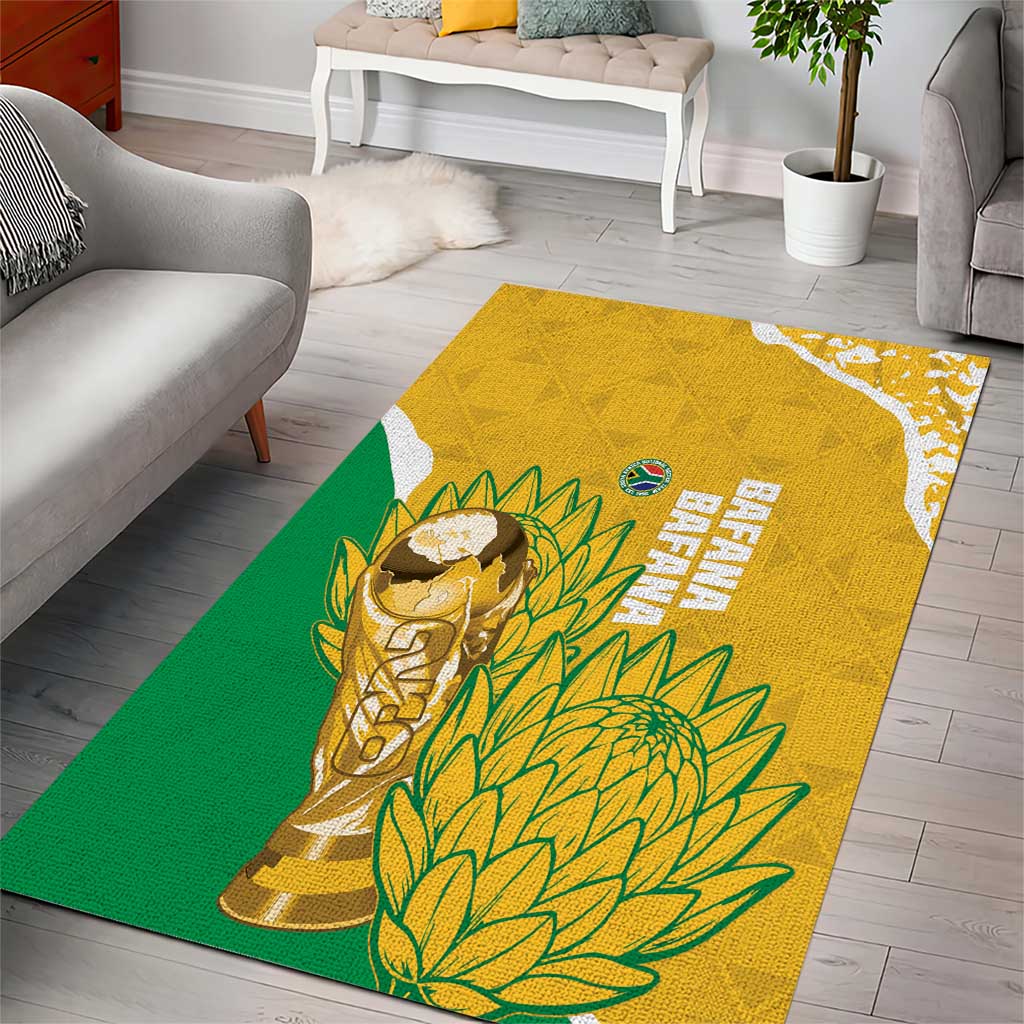 South Africa Soccer Area Rug 2026 Bafana Bafana Go Boys Protea - Wonder Print Shop