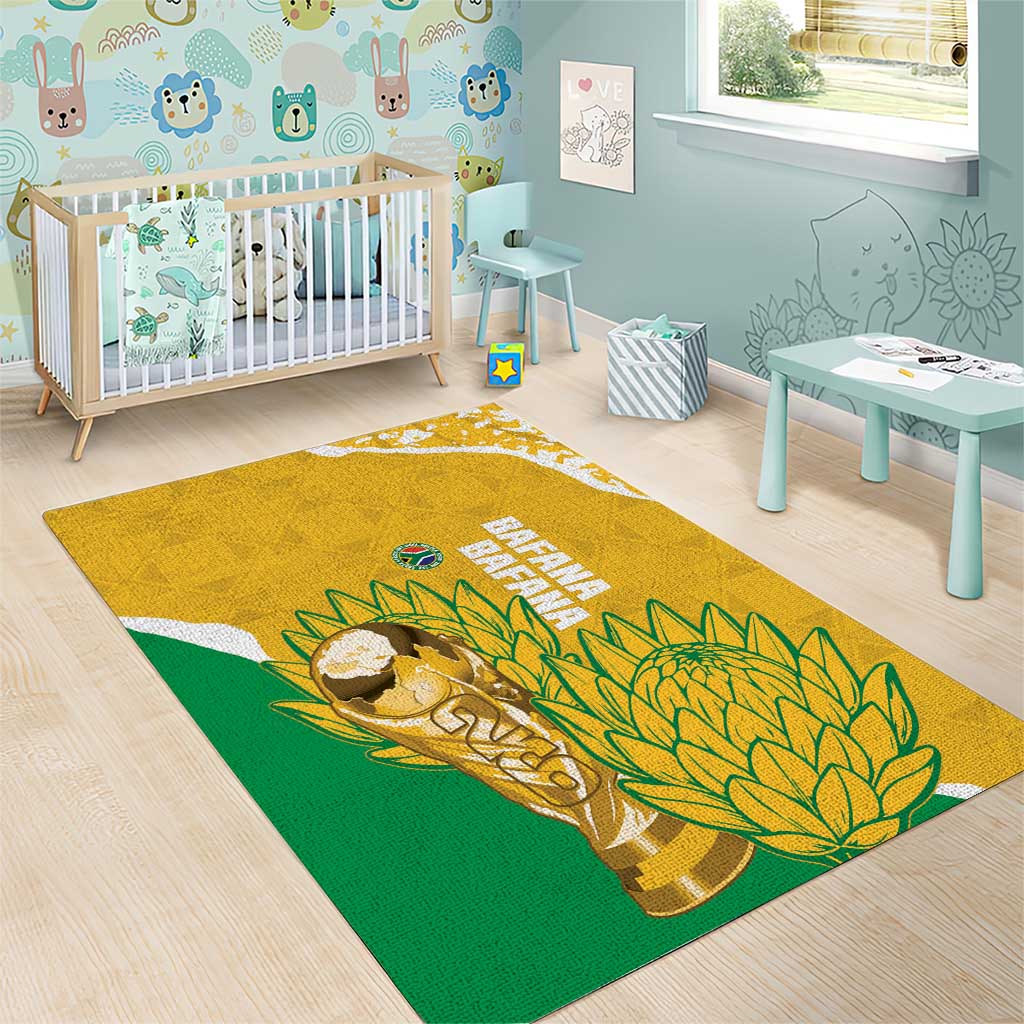 South Africa Soccer Area Rug 2026 Bafana Bafana Go Boys Protea - Wonder Print Shop