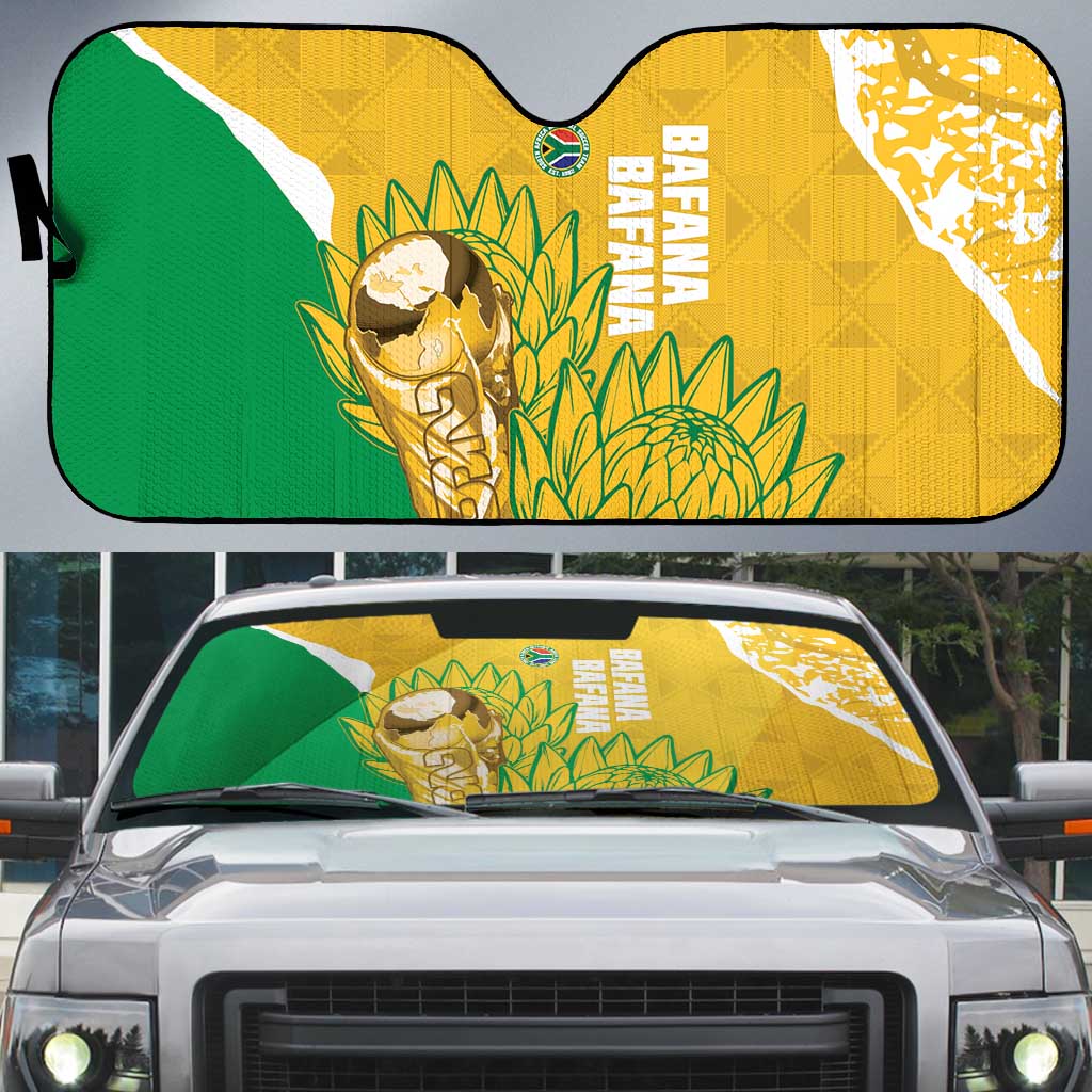 South Africa Soccer Auto Sun Shade 2026 Bafana Bafana Go Boys Protea - Wonder Print Shop
