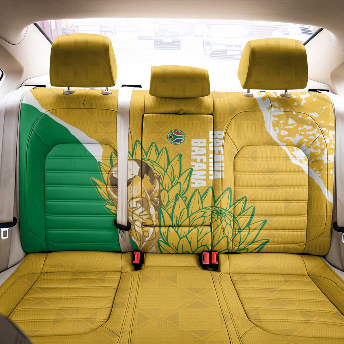 South Africa Soccer Back Car Seat Cover 2026 Bafana Bafana Go Boys Protea - Wonder Print Shop