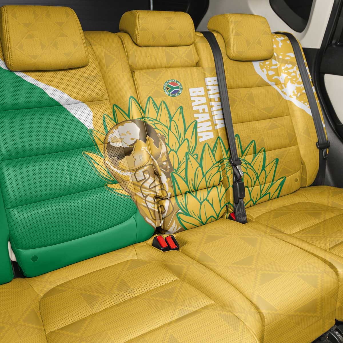 South Africa Soccer Back Car Seat Cover 2026 Bafana Bafana Go Boys Protea - Wonder Print Shop