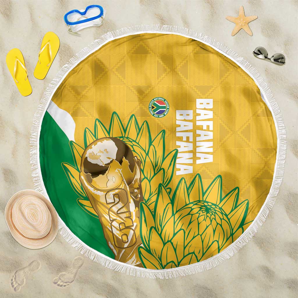 South Africa Soccer Beach Blanket 2026 Bafana Bafana Go Boys Protea - Wonder Print Shop