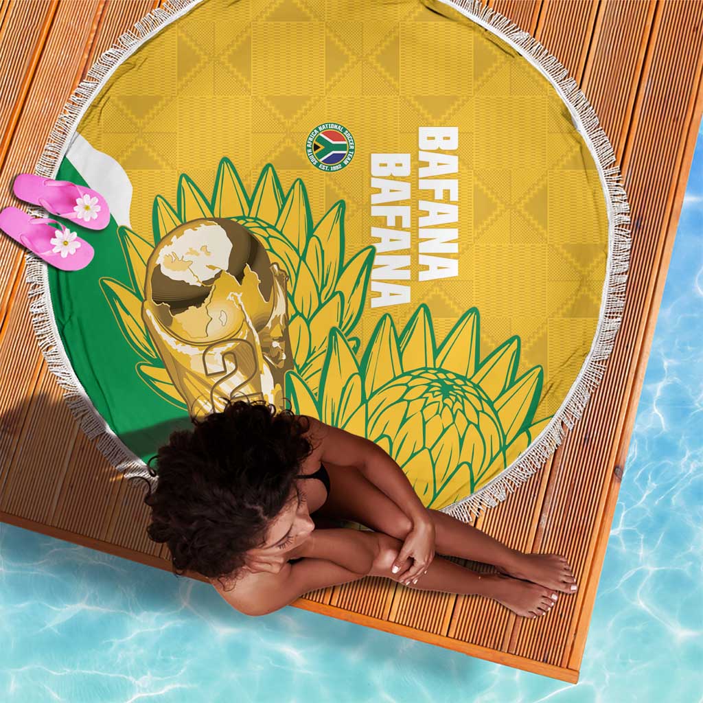 South Africa Soccer Beach Blanket 2026 Bafana Bafana Go Boys Protea - Wonder Print Shop