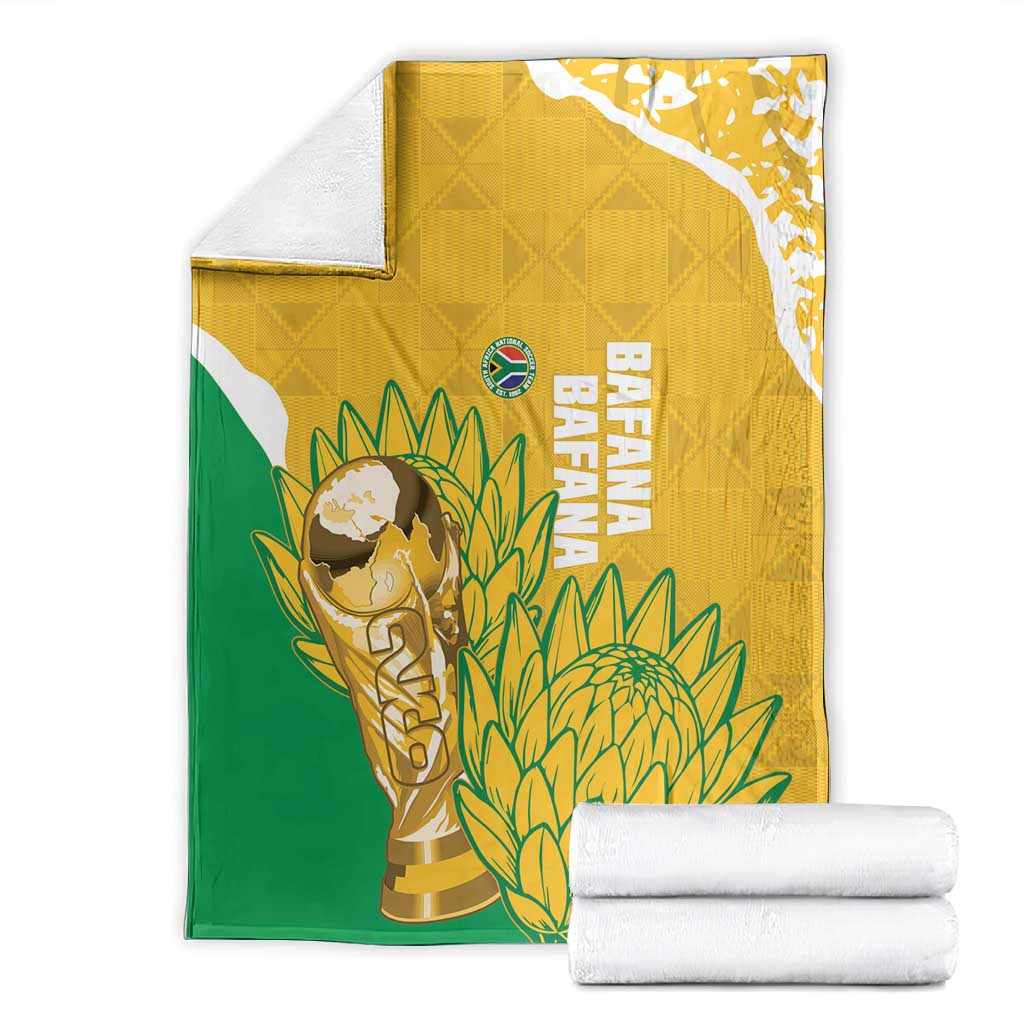South Africa Soccer Blanket 2026 Bafana Bafana Go Boys Protea - Wonder Print Shop