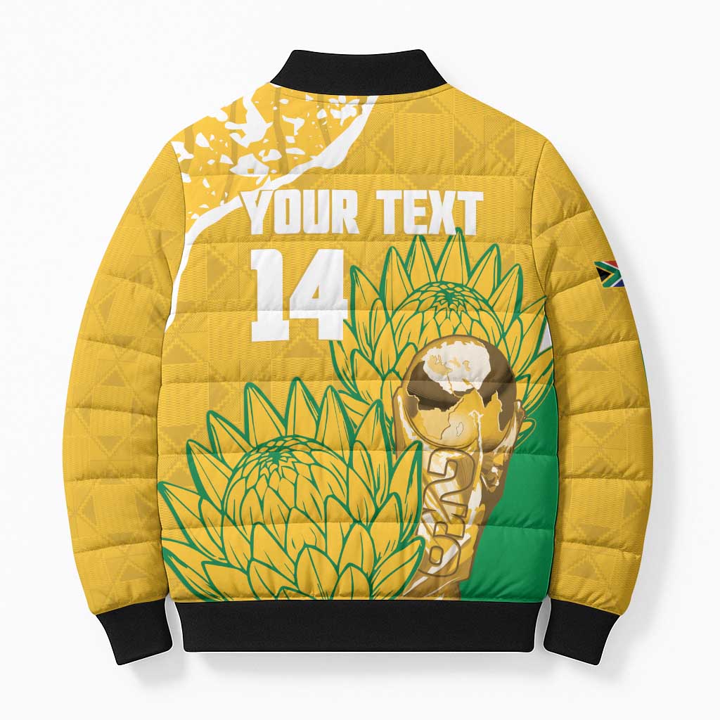 Custom South Africa Soccer Bomber Puffer Jacket 2026 Bafana Bafana Go Boys Protea - Wonder Print Shop