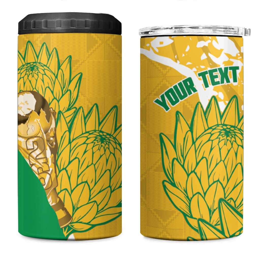 Custom South Africa Soccer 4 in 1 Can Cooler Tumbler 2026 Bafana Bafana Go Boys Protea - Wonder Print Shop