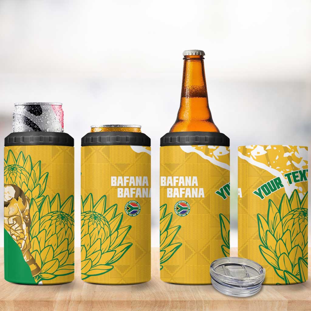 Custom South Africa Soccer 4 in 1 Can Cooler Tumbler 2026 Bafana Bafana Go Boys Protea - Wonder Print Shop