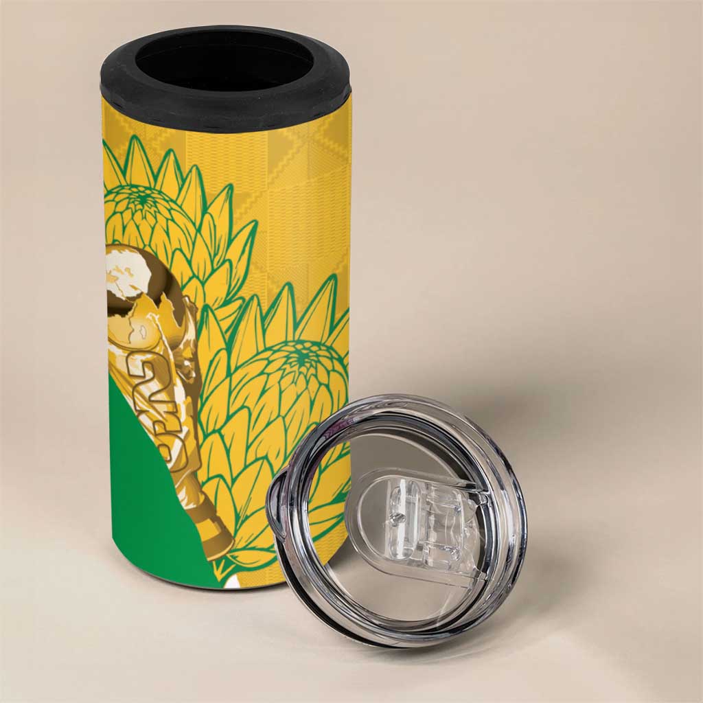 Custom South Africa Soccer 4 in 1 Can Cooler Tumbler 2026 Bafana Bafana Go Boys Protea - Wonder Print Shop