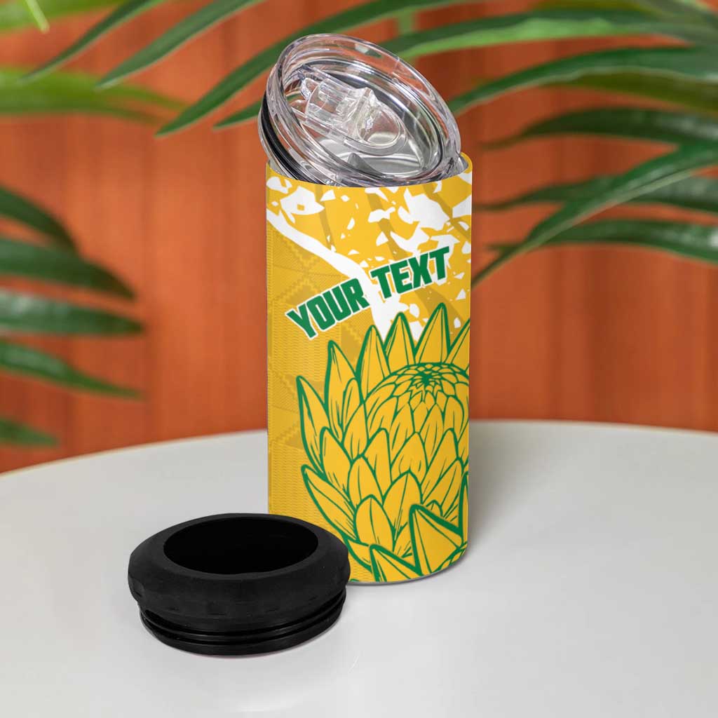 Custom South Africa Soccer 4 in 1 Can Cooler Tumbler 2026 Bafana Bafana Go Boys Protea - Wonder Print Shop