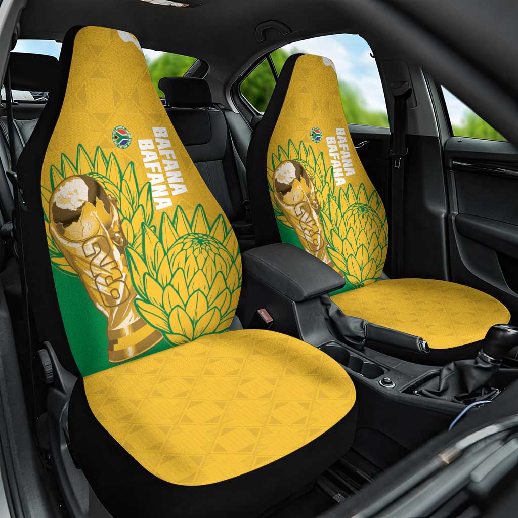 South Africa Soccer Car Seat Cover 2026 Bafana Bafana Go Boys Protea - Wonder Print Shop