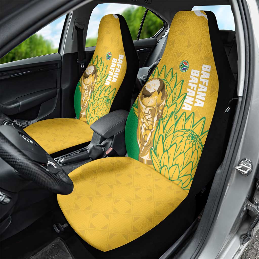 South Africa Soccer Car Seat Cover 2026 Bafana Bafana Go Boys Protea - Wonder Print Shop
