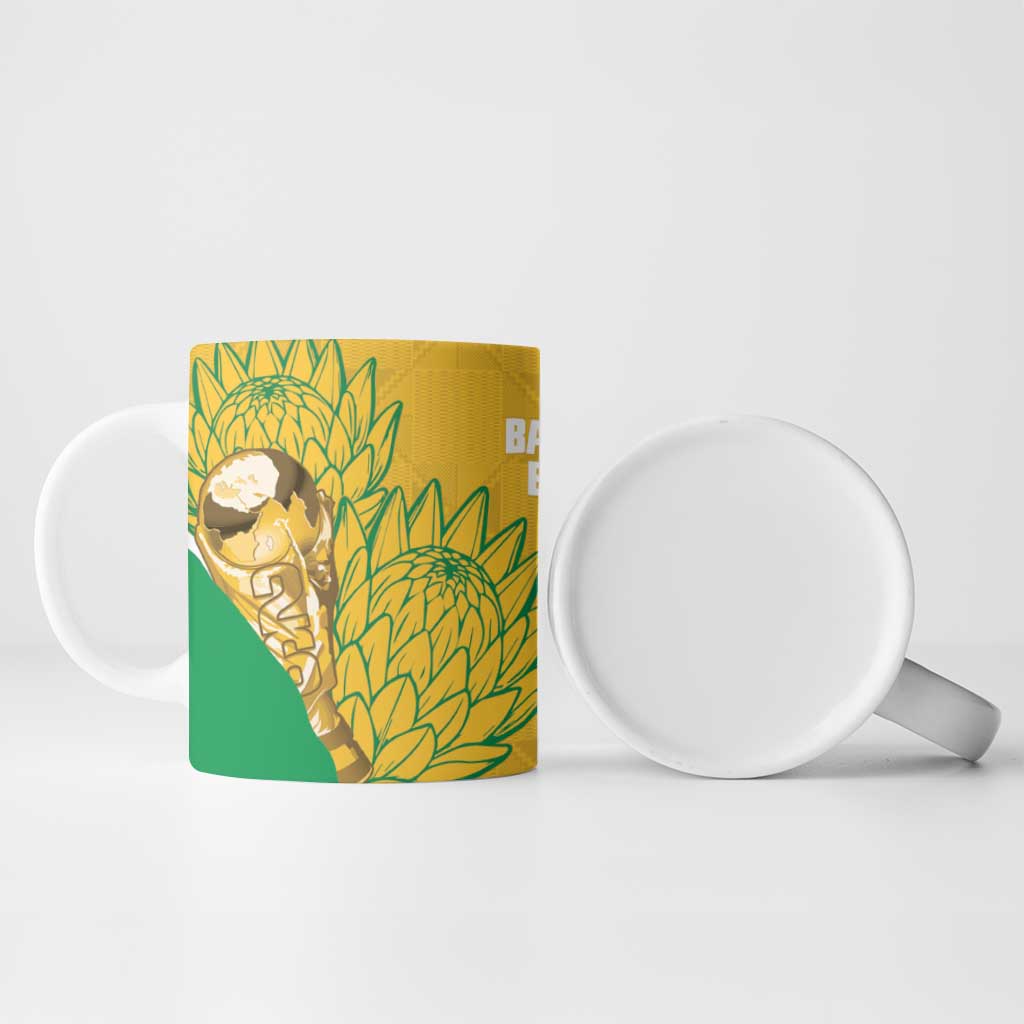 Custom South Africa Soccer Ceramic Mug 2026 Bafana Bafana Go Boys Protea - Wonder Print Shop