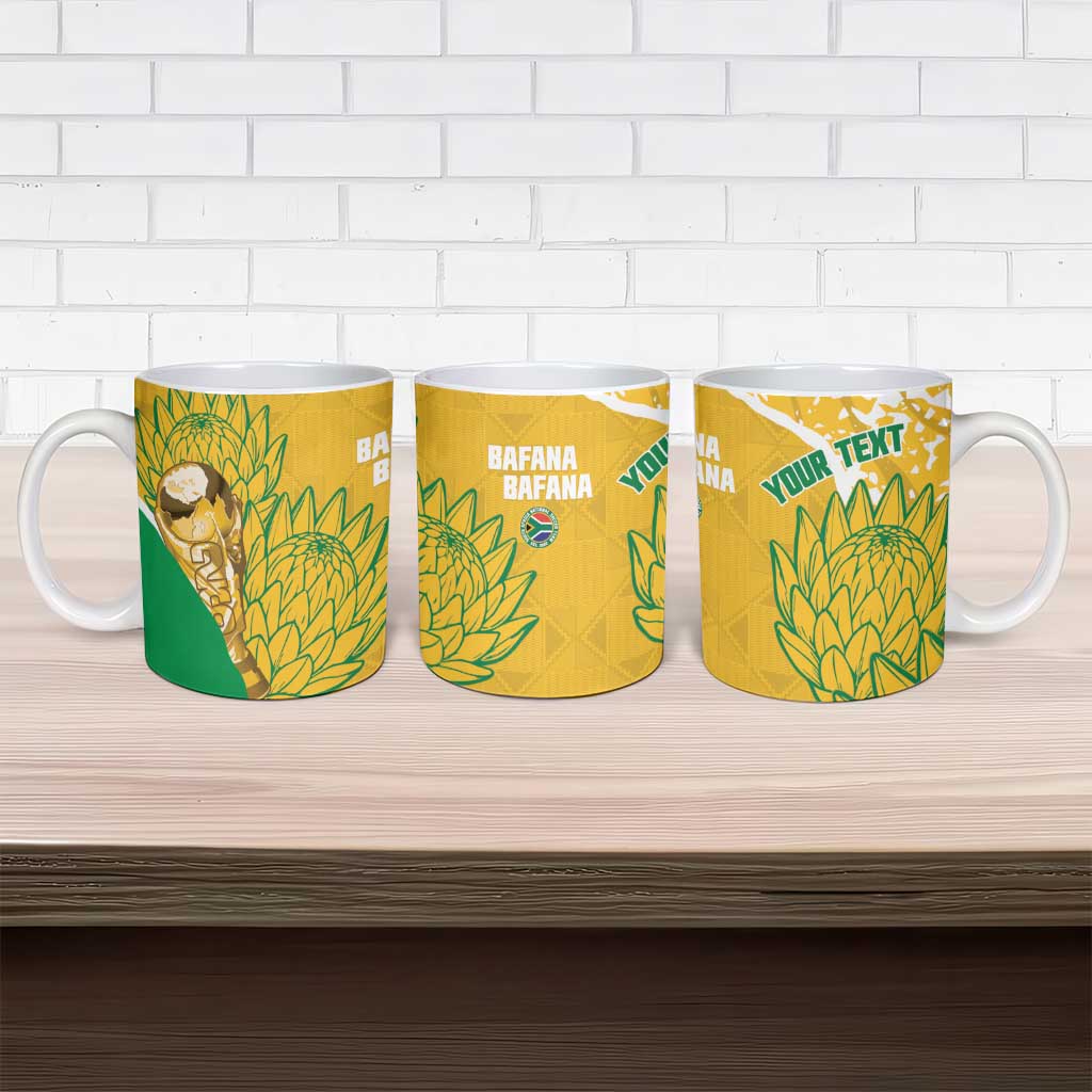 Custom South Africa Soccer Ceramic Mug 2026 Bafana Bafana Go Boys Protea - Wonder Print Shop