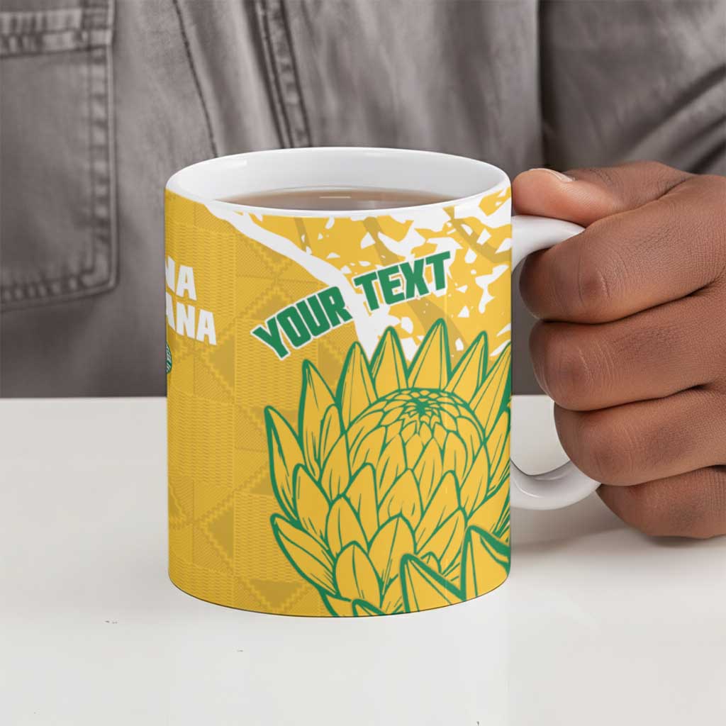 Custom South Africa Soccer Ceramic Mug 2026 Bafana Bafana Go Boys Protea - Wonder Print Shop