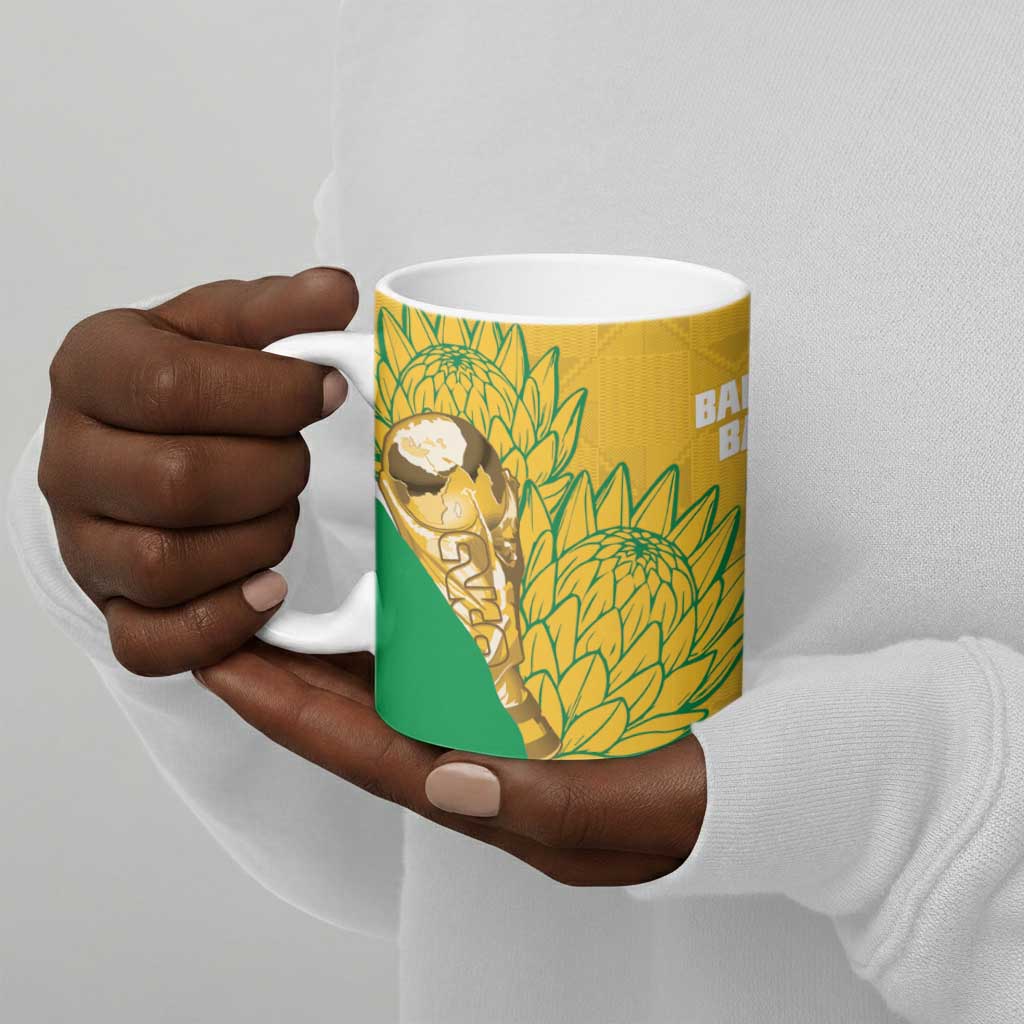 Custom South Africa Soccer Ceramic Mug 2026 Bafana Bafana Go Boys Protea - Wonder Print Shop
