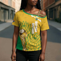 Custom South Africa Soccer Cross Shoulder Shirt 2026 Bafana Bafana Go Boys Protea - Wonder Print Shop