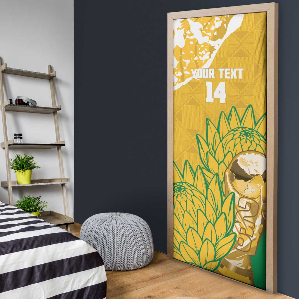 Custom South Africa Soccer Door Cover 2026 Bafana Bafana Go Boys Protea - Wonder Print Shop