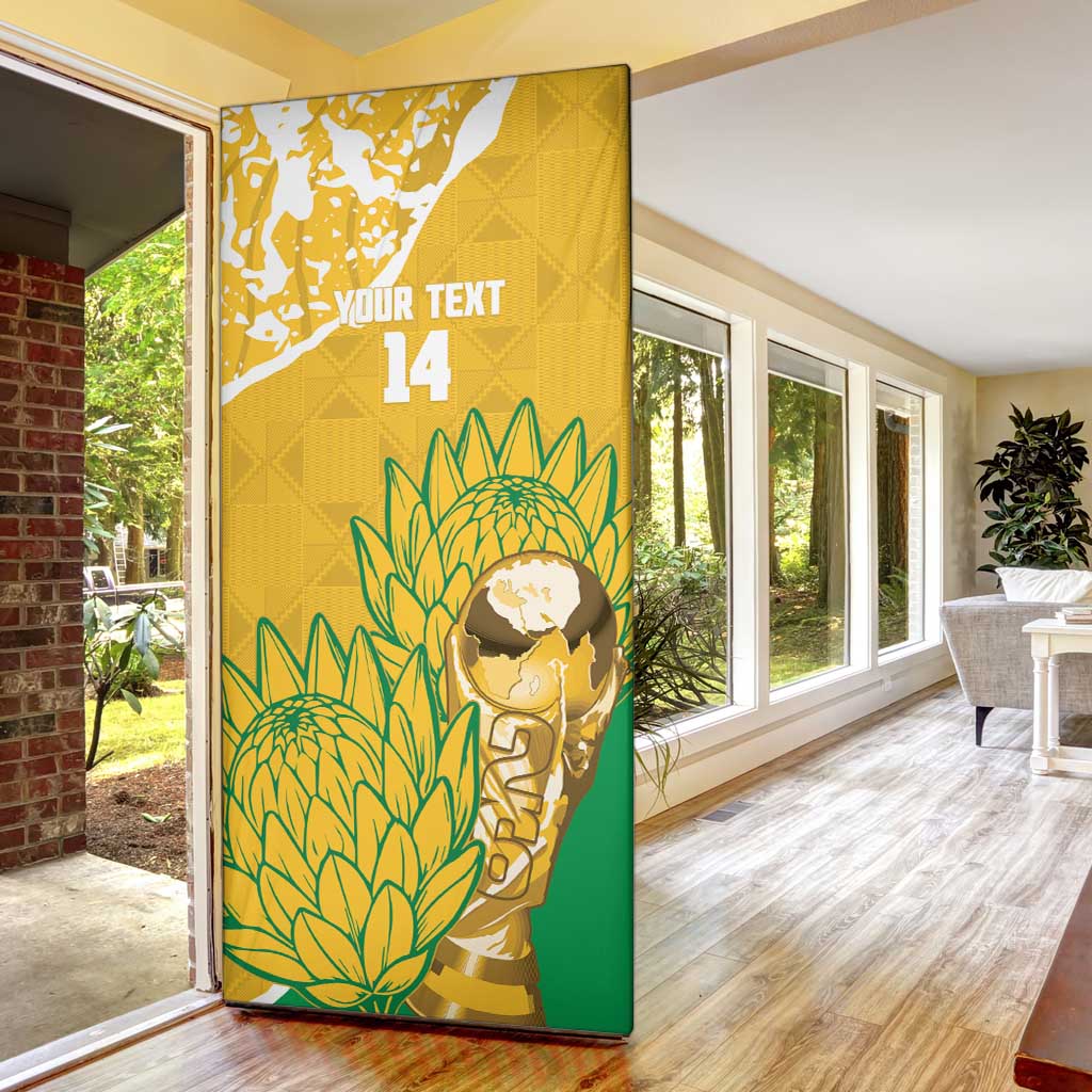 Custom South Africa Soccer Door Cover 2026 Bafana Bafana Go Boys Protea - Wonder Print Shop