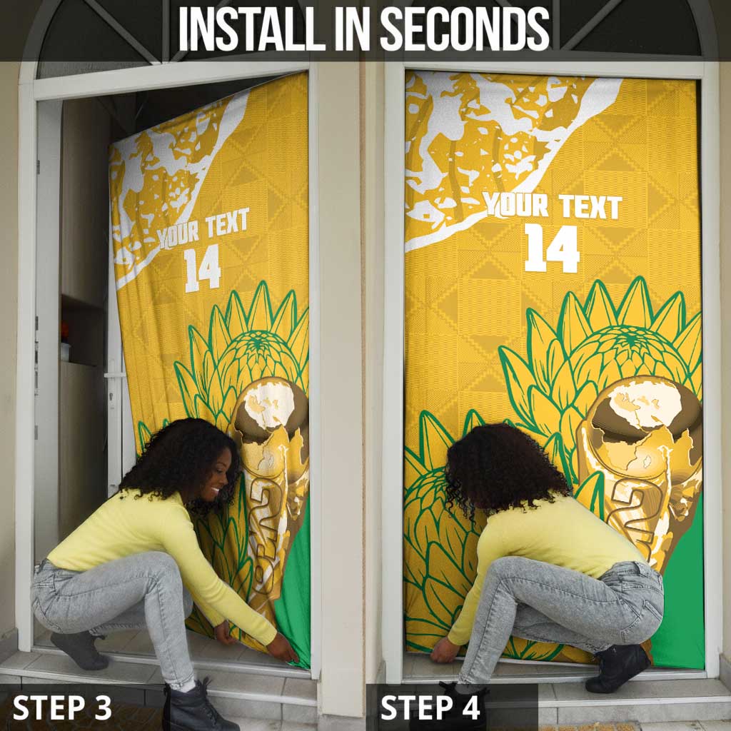 Custom South Africa Soccer Door Cover 2026 Bafana Bafana Go Boys Protea - Wonder Print Shop