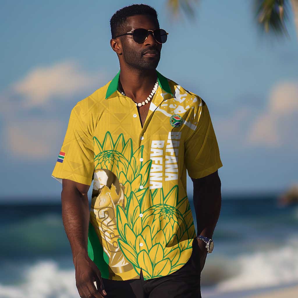 Custom South Africa Soccer Hawaiian Shirt 2026 Bafana Bafana Go Boys Protea LT14