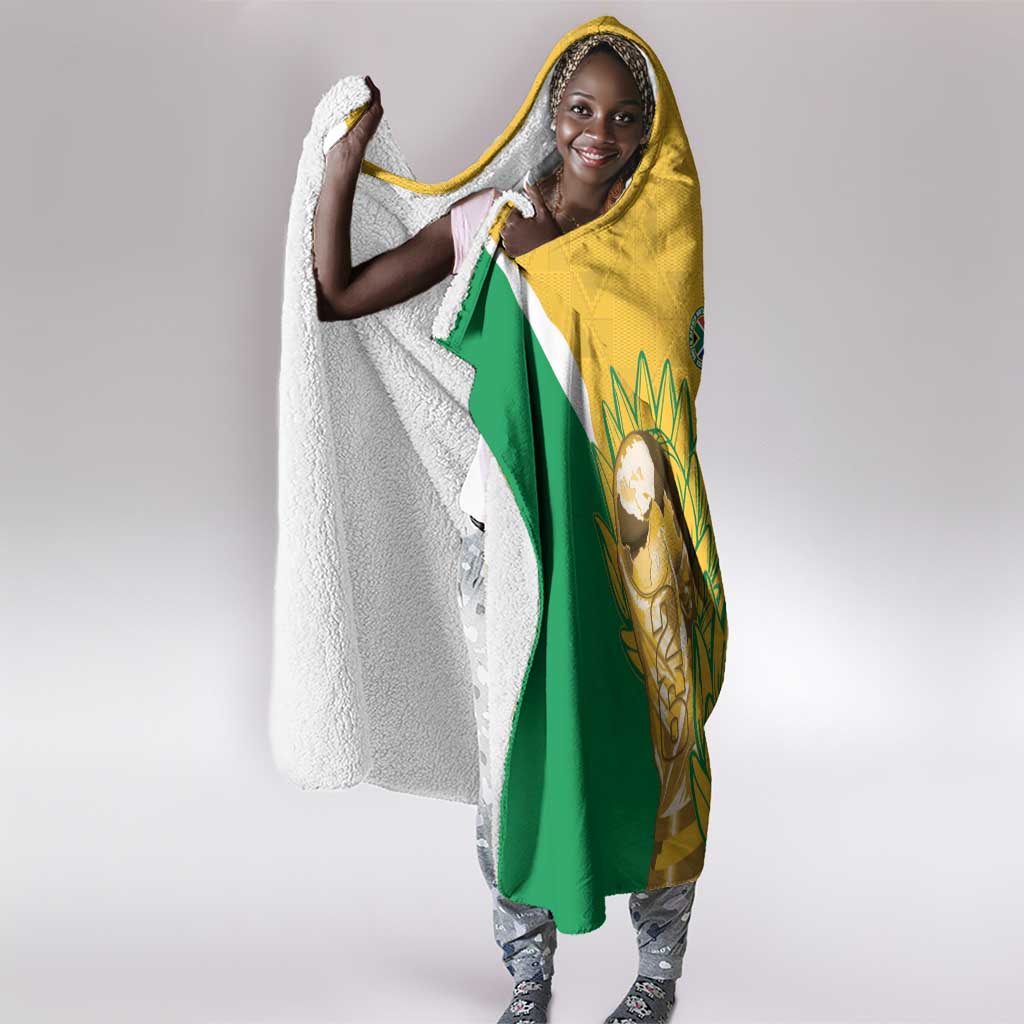 South Africa Soccer Hooded Blanket 2026 Bafana Bafana Go Boys Protea - Wonder Print Shop