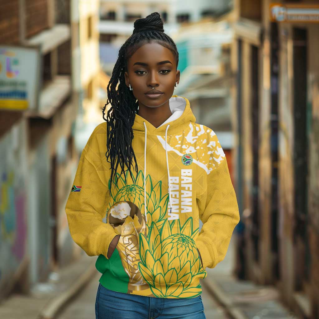 Custom South Africa Soccer Hoodie 2026 Bafana Bafana Go Boys Protea - Wonder Print Shop