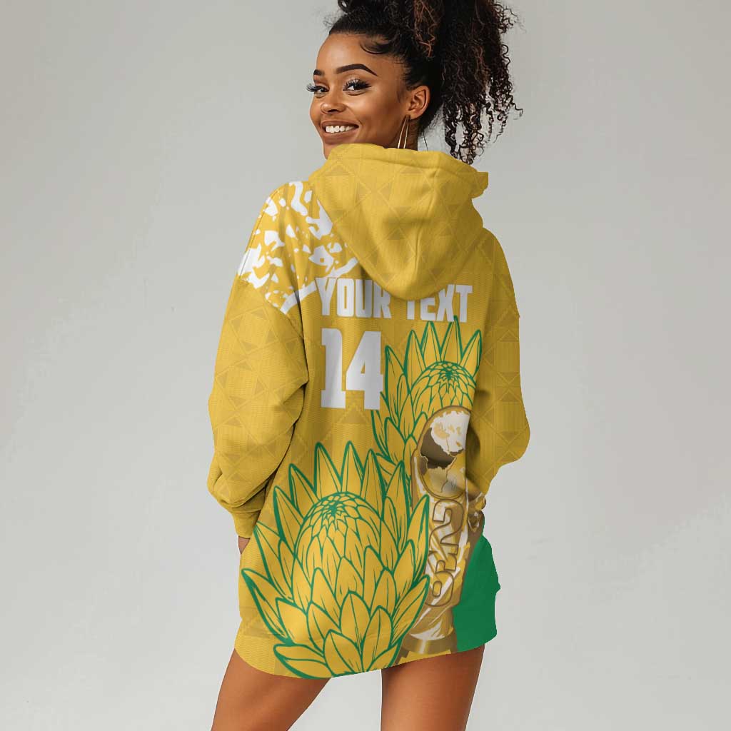 Custom South Africa Soccer Hoodie Dress 2026 Bafana Bafana Go Boys Protea - Wonder Print Shop