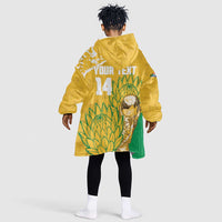 Custom South Africa Soccer Kid Wearable Blanket Hoodie 2026 Bafana Bafana Go Boys Protea - Wonder Print Shop