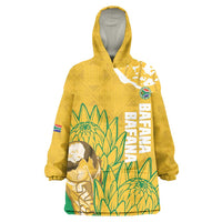 Custom South Africa Soccer Kid Wearable Blanket Hoodie 2026 Bafana Bafana Go Boys Protea - Wonder Print Shop
