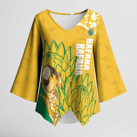 Custom South Africa Soccer Kimono Sleeve Blouse 2026 Bafana Bafana Go Boys Protea - Wonder Print Shop