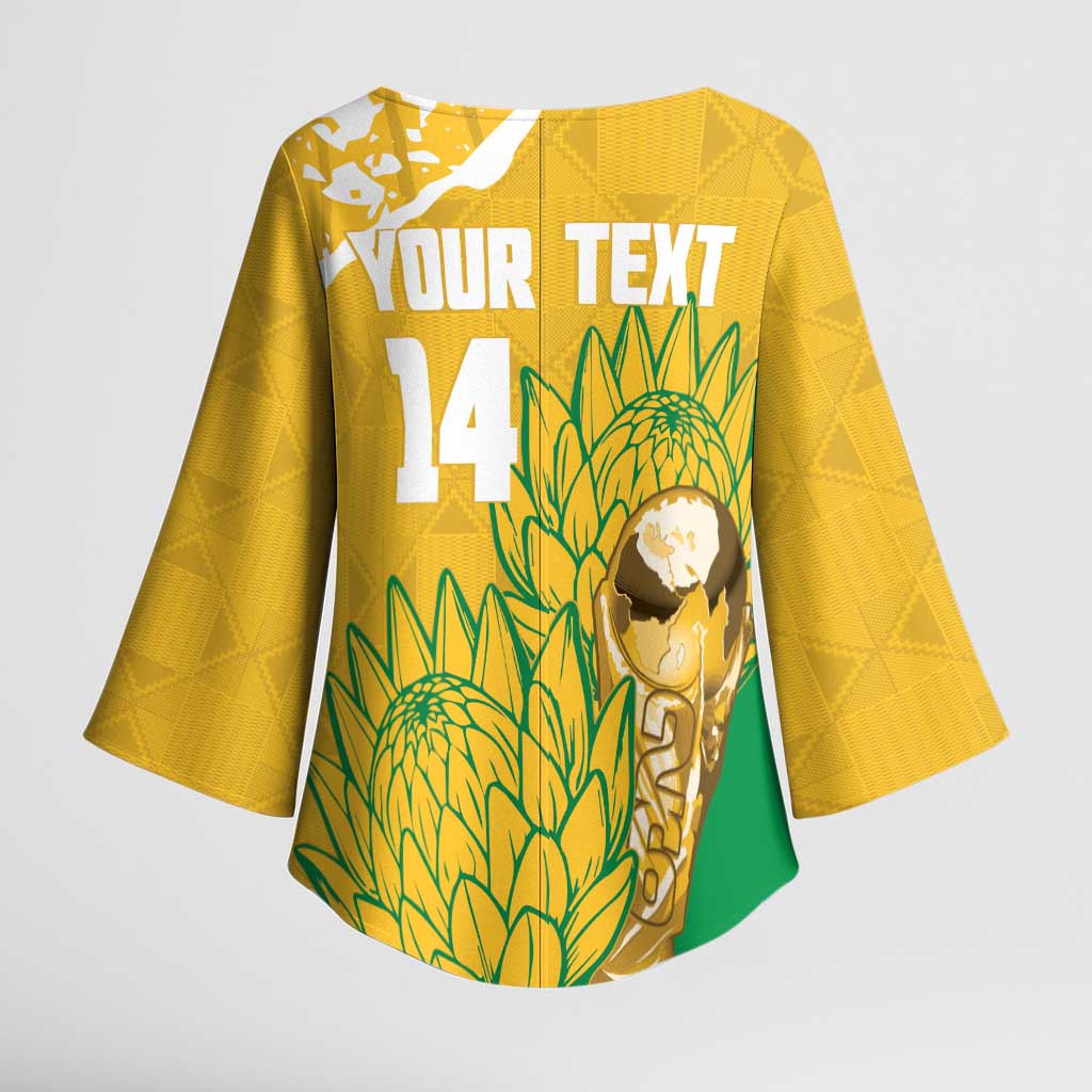 Custom South Africa Soccer Kimono Sleeve Blouse 2026 Bafana Bafana Go Boys Protea - Wonder Print Shop
