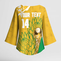 Custom South Africa Soccer Kimono Sleeve Blouse 2026 Bafana Bafana Go Boys Protea - Wonder Print Shop