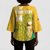 Custom South Africa Soccer Kimono Sleeve Blouse 2026 Bafana Bafana Go Boys Protea - Wonder Print Shop