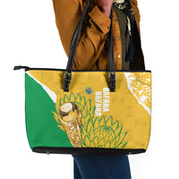 South Africa Soccer Leather Tote Bag 2026 Bafana Bafana Go Boys Protea - Wonder Print Shop