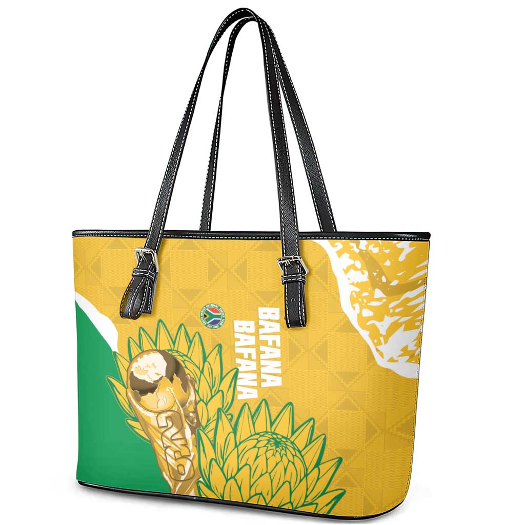 South Africa Soccer Leather Tote Bag 2026 Bafana Bafana Go Boys Protea - Wonder Print Shop
