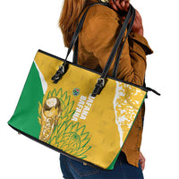 South Africa Soccer Leather Tote Bag 2026 Bafana Bafana Go Boys Protea - Wonder Print Shop