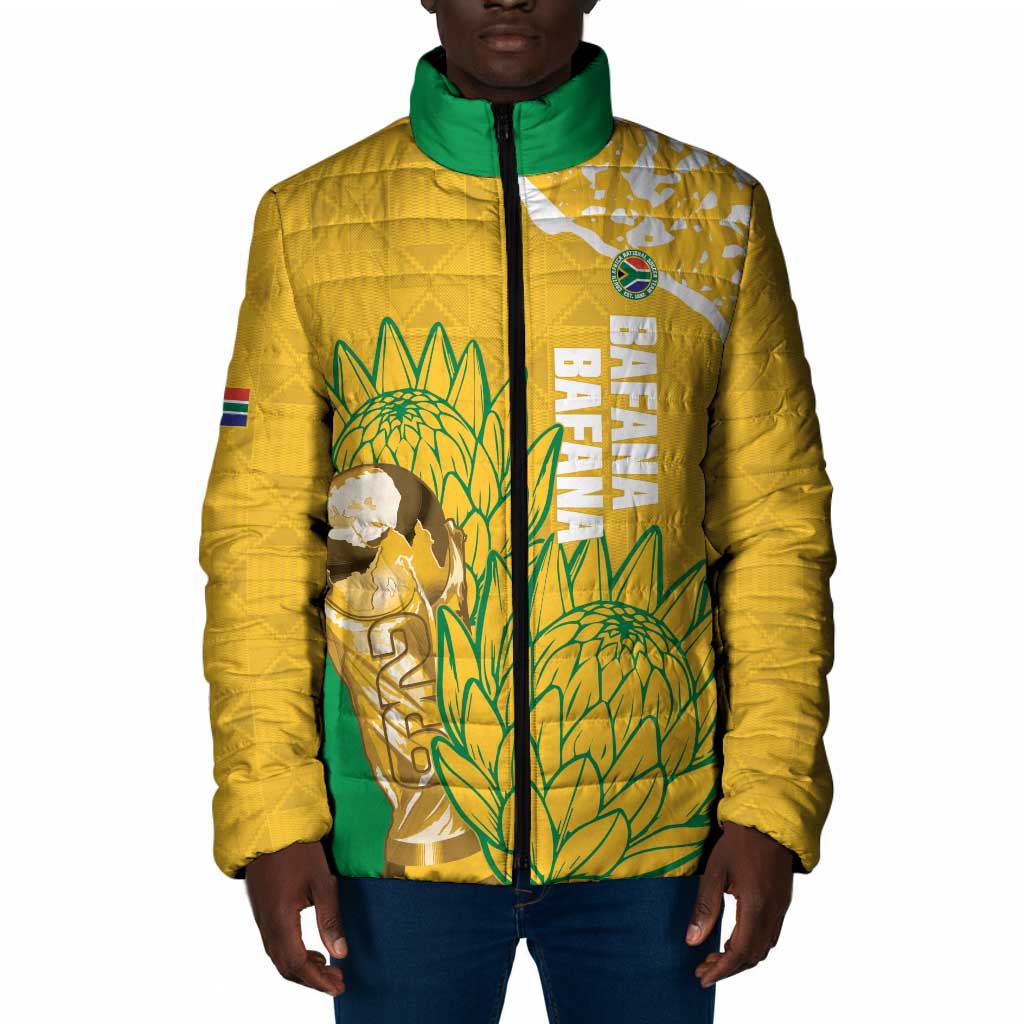 Custom South Africa Soccer Padded Jacket 2026 Bafana Bafana Go Boys Protea - Wonder Print Shop
